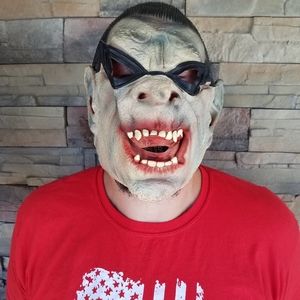Vtg Latex Rubber Adult Halloween Costume Mask Vampire Zombie Realistic Scary LZ
